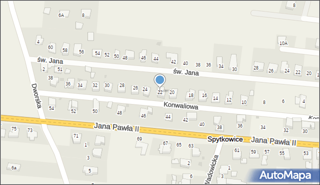 Spytkowice, Konwaliowa, 22, mapa Spytkowice