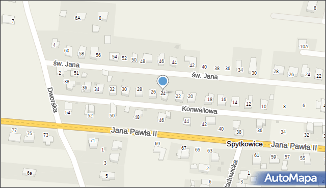 Spytkowice, Konwaliowa, 24, mapa Spytkowice