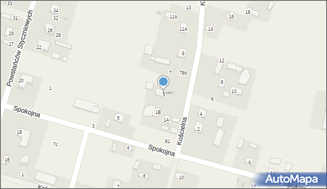 Srebrzyszcze, Kościelna, 3, mapa Srebrzyszcze