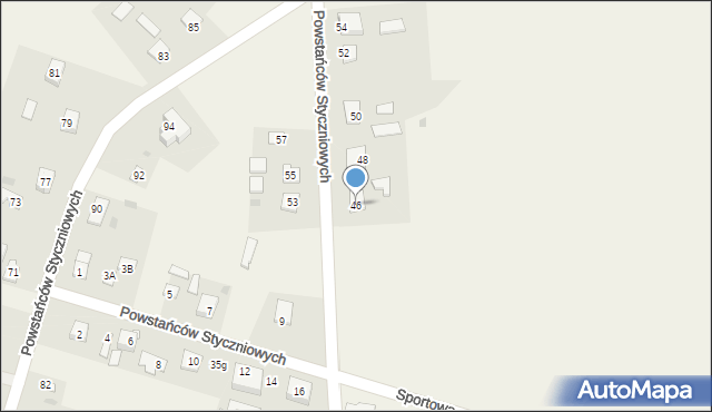 Srebrzyszcze, Kościelna, 46, mapa Srebrzyszcze