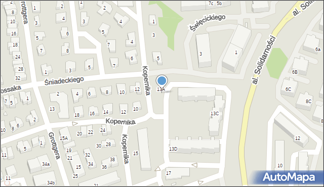Śrem, Kopernika Mikołaja, 13B, mapa Śrem