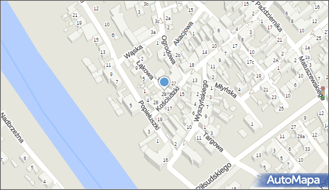 Śrem, Kościuszki Tadeusza, gen., 24, mapa Śrem