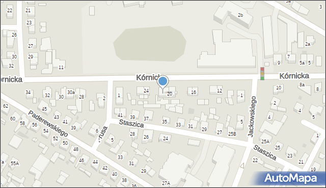 Środa Wielkopolska, Kórnicka, 22, mapa Środa Wielkopolska