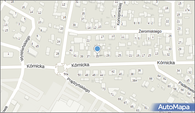 Środa Wielkopolska, Kórnicka, 33, mapa Środa Wielkopolska