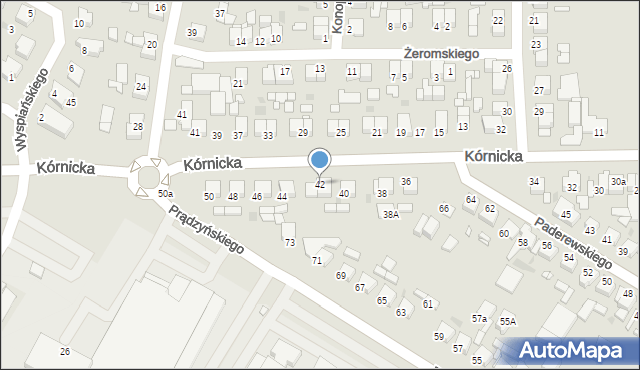 Środa Wielkopolska, Kórnicka, 42, mapa Środa Wielkopolska