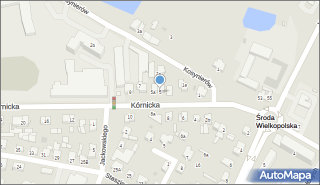 Środa Wielkopolska, Kórnicka, 5, mapa Środa Wielkopolska