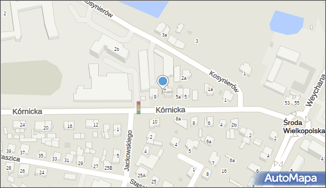 Środa Wielkopolska, Kórnicka, 7A, mapa Środa Wielkopolska