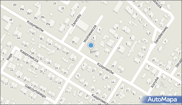 Środa Wielkopolska, Kosynierów, 33, mapa Środa Wielkopolska