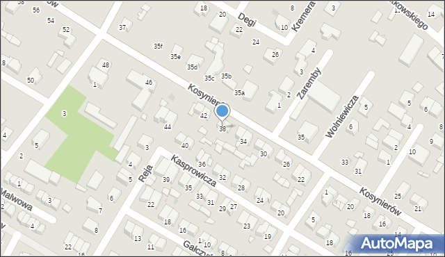 Środa Wielkopolska, Kosynierów, 38, mapa Środa Wielkopolska