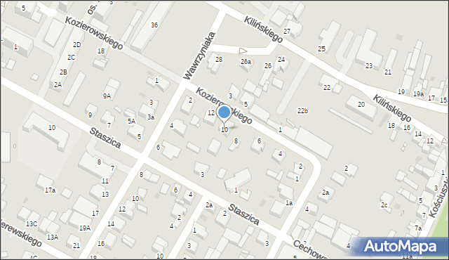 Środa Wielkopolska, Kozierowskiego, ks., 10, mapa Środa Wielkopolska