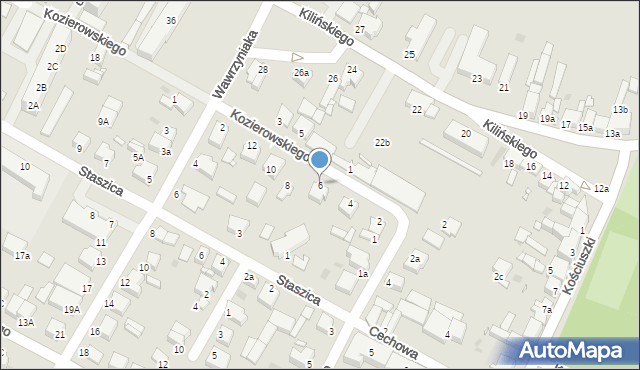 Środa Wielkopolska, Kozierowskiego, ks., 6, mapa Środa Wielkopolska