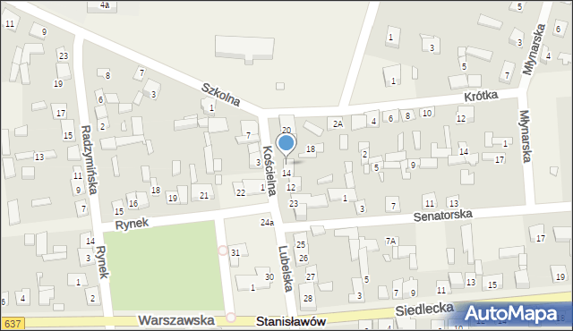 Stanisławów, Kościelna, 16, mapa Stanisławów
