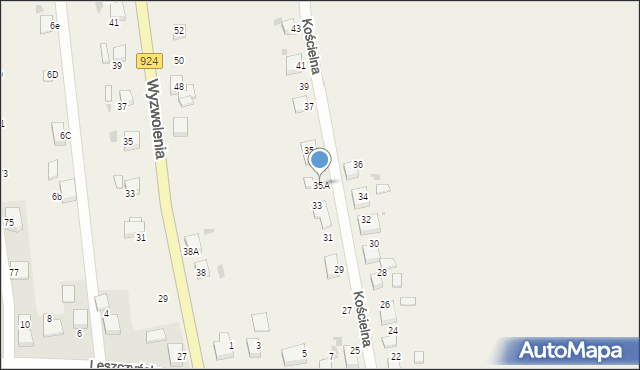 Stanowice, Kościelna, 35A, mapa Stanowice