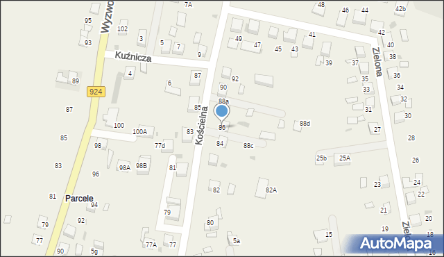 Stanowice, Kościelna, 86, mapa Stanowice