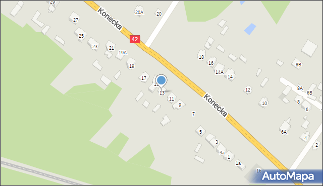 Stąporków, Konecka, 13, mapa Stąporków