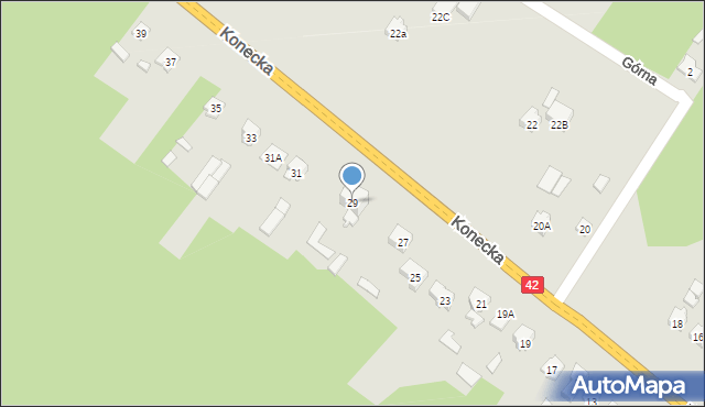 Stąporków, Konecka, 29, mapa Stąporków