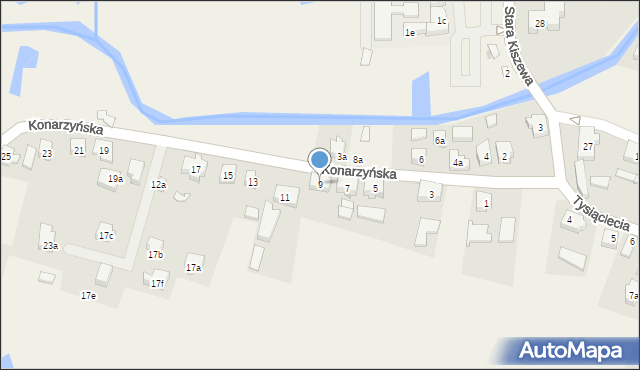 Stara Kiszewa, Konarzyńska, 9, mapa Stara Kiszewa