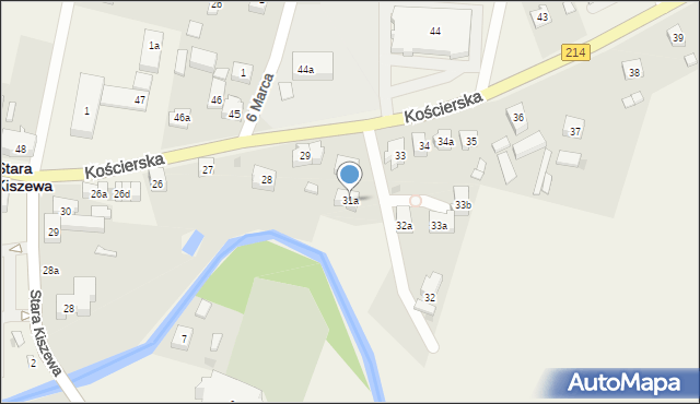 Stara Kiszewa, Kościerska, 31a, mapa Stara Kiszewa