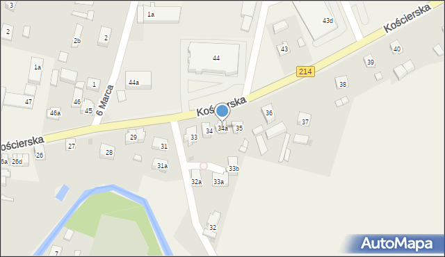 Stara Kiszewa, Kościerska, 34a, mapa Stara Kiszewa