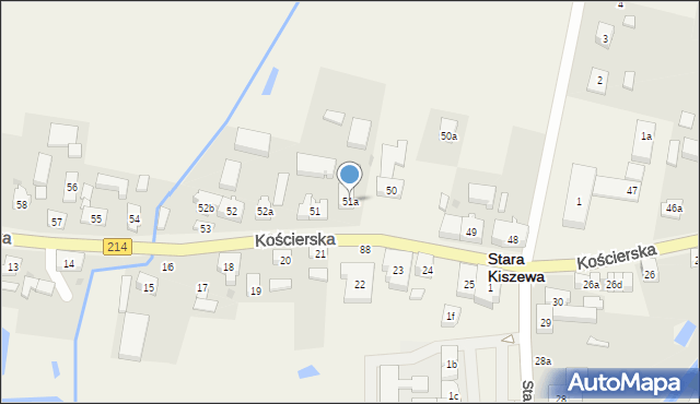 Stara Kiszewa, Kościerska, 51a, mapa Stara Kiszewa