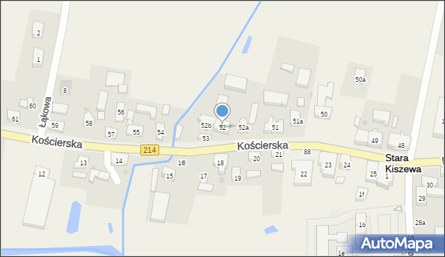 Stara Kiszewa, Kościerska, 52, mapa Stara Kiszewa