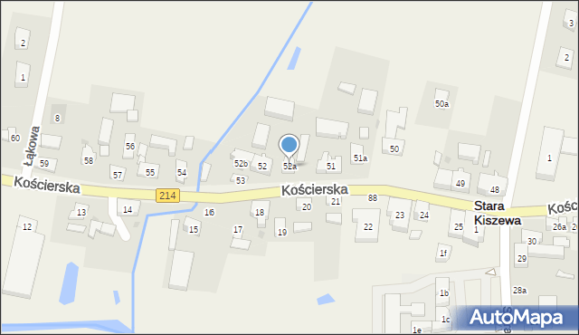 Stara Kiszewa, Kościerska, 52a, mapa Stara Kiszewa
