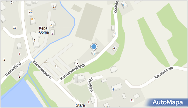 Stara Wieś, Kochanowskiego Jana, 1, mapa Stara Wieś