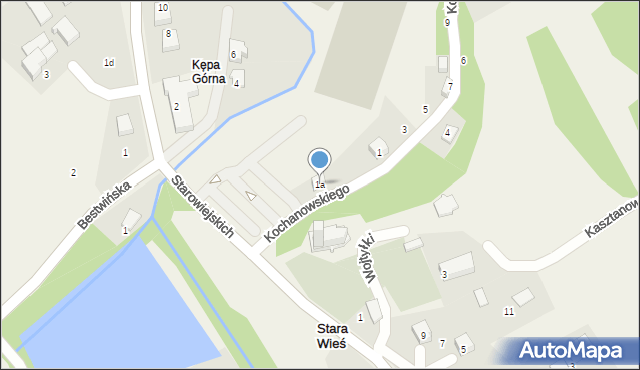 Stara Wieś, Kochanowskiego Jana, 1a, mapa Stara Wieś