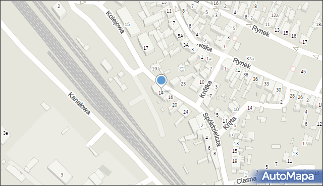 Starachowice, Kolejowa, 14, mapa Starachowic