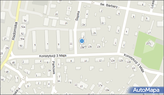 Starachowice, Konstytucji 3 Maja, 13a, mapa Starachowic