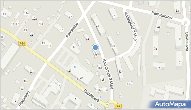 Starachowice, Konstytucji 3 Maja, 16, mapa Starachowic