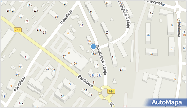 Starachowice, Konstytucji 3 Maja, 16a, mapa Starachowic