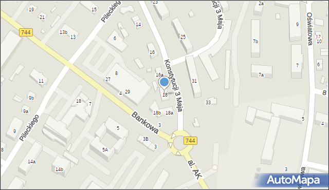 Starachowice, Konstytucji 3 Maja, 18, mapa Starachowic