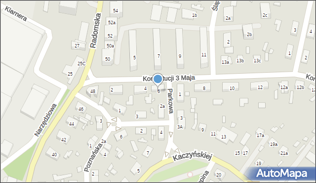 Starachowice, Konstytucji 3 Maja, 6, mapa Starachowic