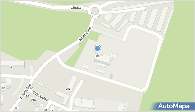 Starachowice, Kościelna, 100, mapa Starachowic