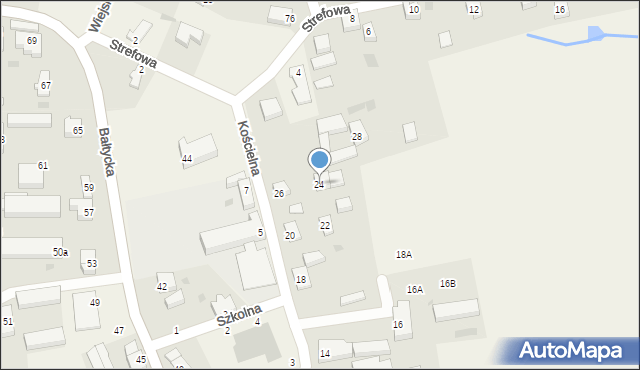 Stare Bielice, Kościelna, 24, mapa Stare Bielice