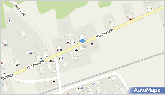 Stare Kurowo, Kościuszki Tadeusza, gen., 149, mapa Stare Kurowo