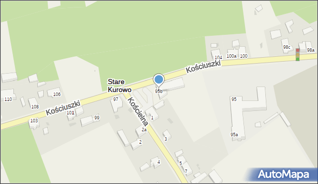 Stare Kurowo, Kościuszki Tadeusza, gen., 95b, mapa Stare Kurowo