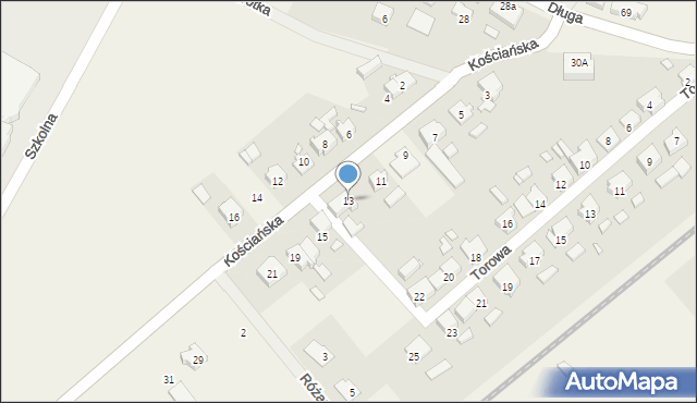 Stare Oborzyska, Kościańska, 13, mapa Stare Oborzyska