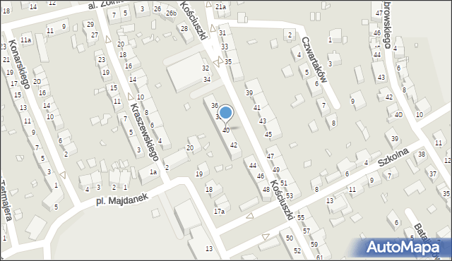 Stargard, Kościuszki Tadeusza, gen., 40, mapa Stargard