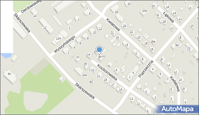 Starogard Gdański, Kocborowska, 10, mapa Starogard Gdański