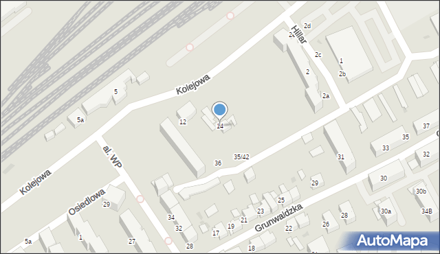 Starogard Gdański, Kolejowa, 14, mapa Starogard Gdański