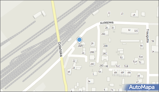 Starogard Gdański, Kolejowa, 24a, mapa Starogard Gdański