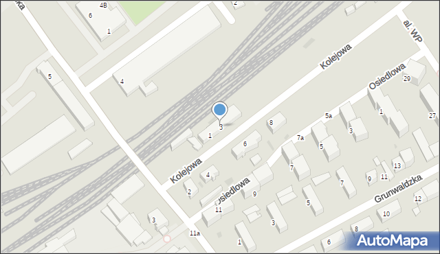 Starogard Gdański, Kolejowa, 3, mapa Starogard Gdański