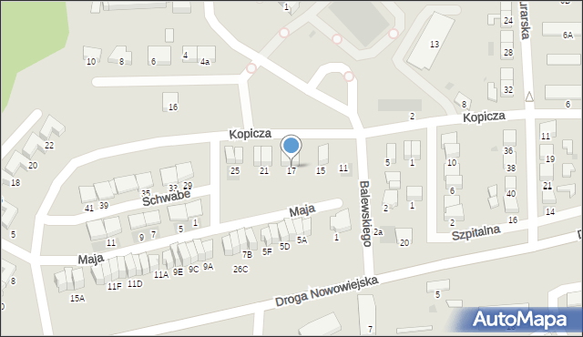 Starogard Gdański, Kopicza Józefa, dr., 17, mapa Starogard Gdański