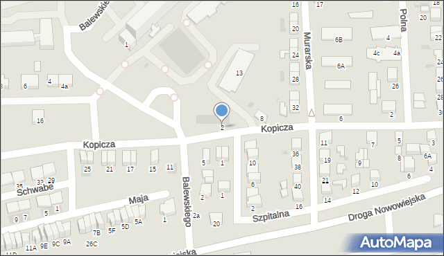 Starogard Gdański, Kopicza Józefa, dr., 2, mapa Starogard Gdański