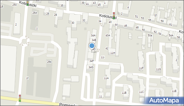 Starogard Gdański, Kościuszki Tadeusza, gen., 34E, mapa Starogard Gdański