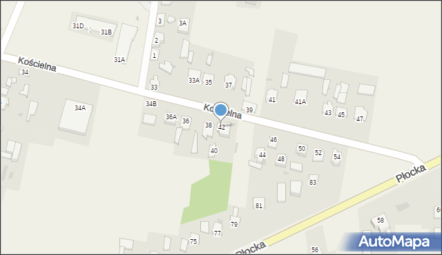 Staroźreby, Kościelna, 42, mapa Staroźreby