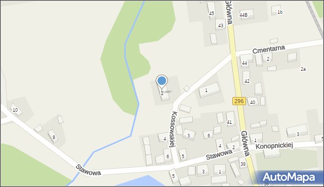 Stary Węgliniec, Kossowskiej, 2, mapa Stary Węgliniec