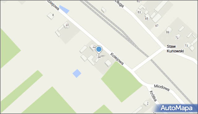 Staw Kunowski, Kolejowa, 14, mapa Staw Kunowski